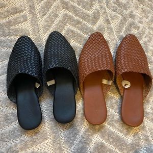 BUNDLE!! 2 pairs women’s woven loafers. Black & brown. Size 5. Universal Thread.